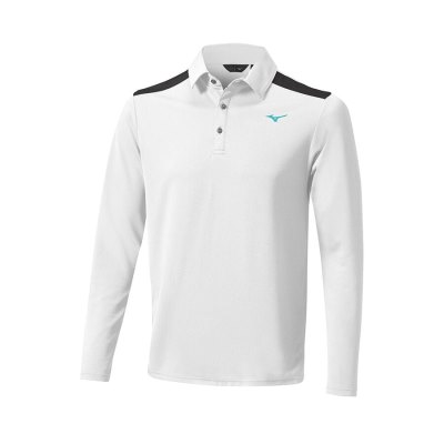 Camisa Polo Mizuno Elite L/S Shirt Hombre - Blancos - Chile M321WAJSRK